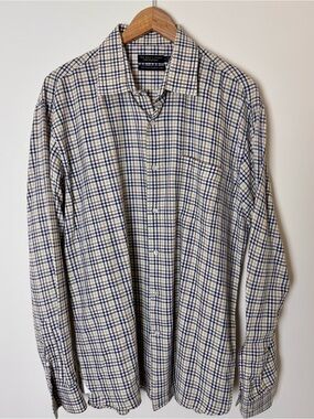 Bloomingdale's Soft Wash Egyptian Cotton Plaid Shirt XL EUC The Men's Store